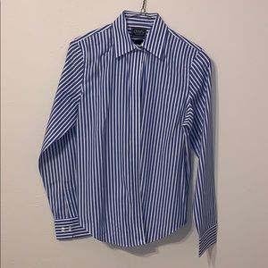 Women’s Blue & White Button Up Shirt